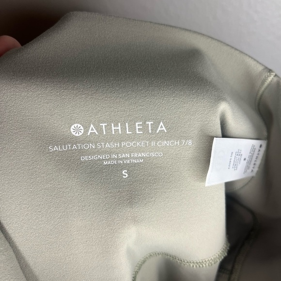 Athleta Salutation Stash Pocket II Cinch 7/8 Leggings - Sage Green | Size S - Picture 5 of 6